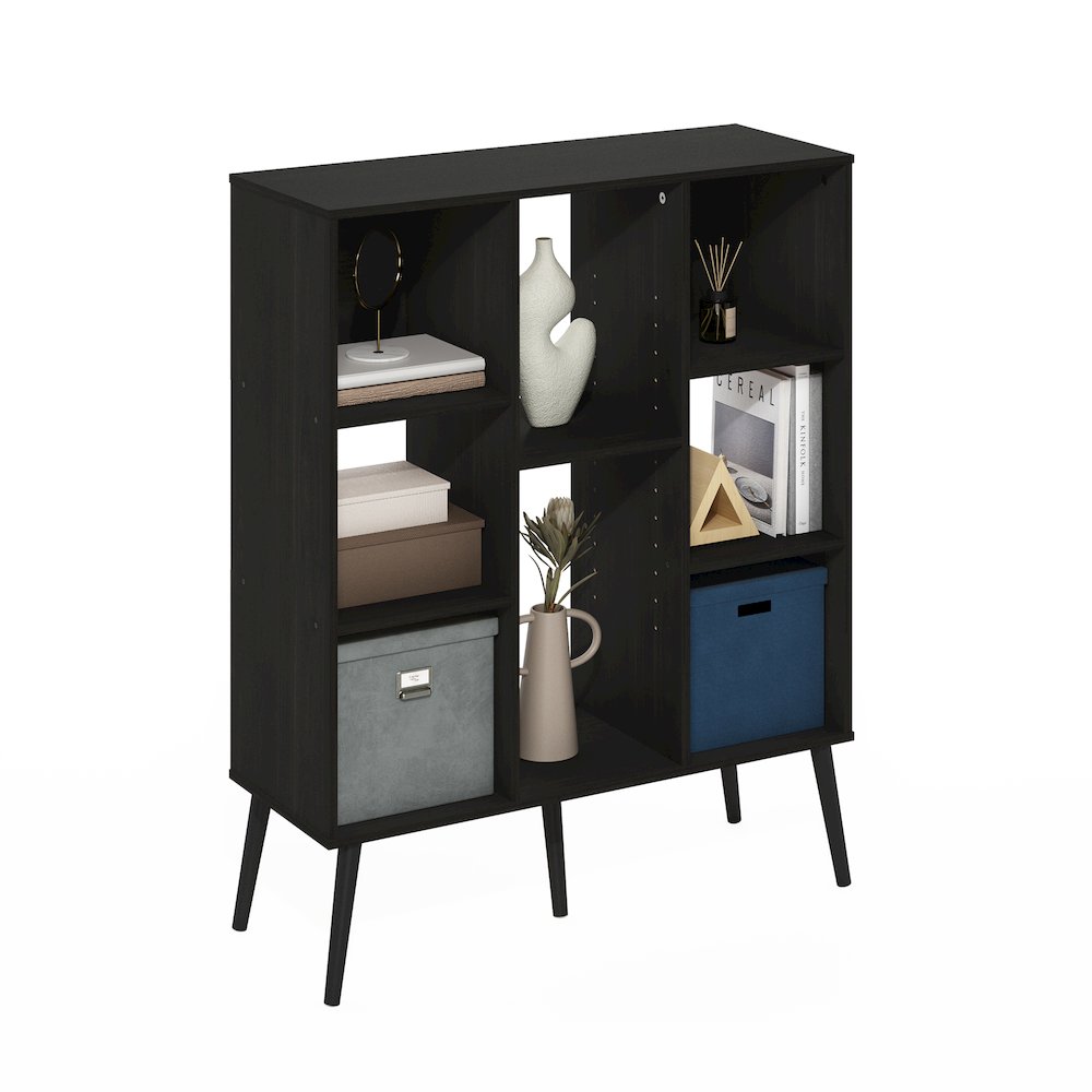 Claude Mid Century Style 8-Cube Bookcase, Bookshelf, Storage Organizer