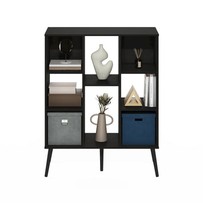 Claude Mid Century Style 8-Cube Bookcase, Bookshelf, Storage Organizer