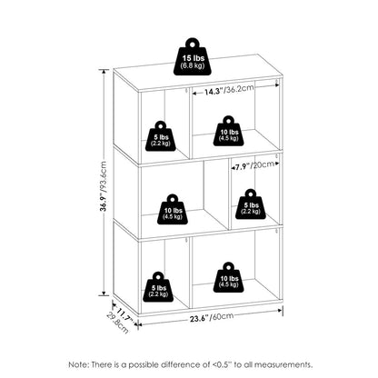 Daly 6-Cube Irregular Cubes Bookcase, Bookshelf, Storage Organizer, White