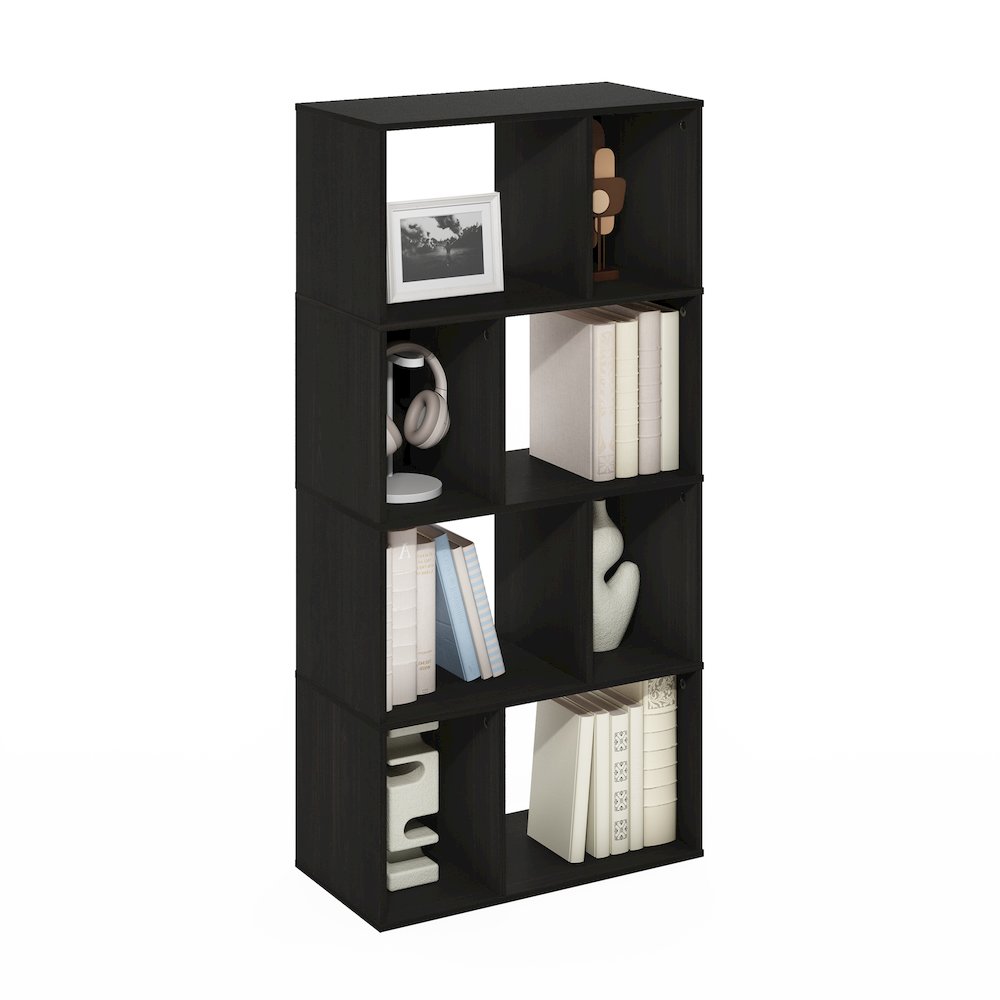 Daly 8-Cube Irregular Cubes Bookcase, Bookshelf, Storage Organizer, Espresso