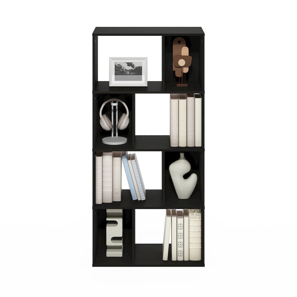 Daly 8-Cube Irregular Cubes Bookcase, Bookshelf, Storage Organizer, Espresso