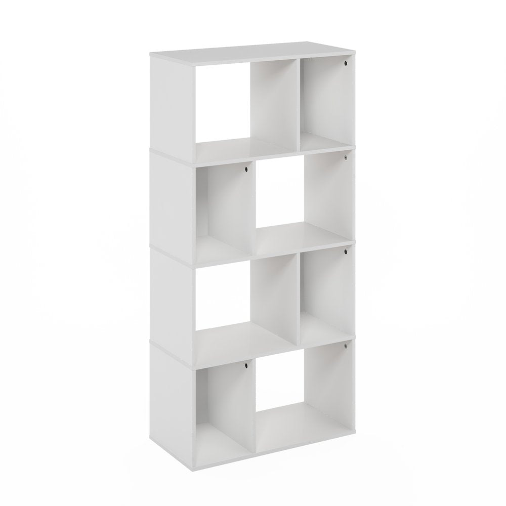 Daly 8-Cube Irregular Cubes Bookcase, Bookshelf, Storage Organizer, White
