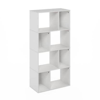 Daly 8-Cube Irregular Cubes Bookcase, Bookshelf, Storage Organizer, White