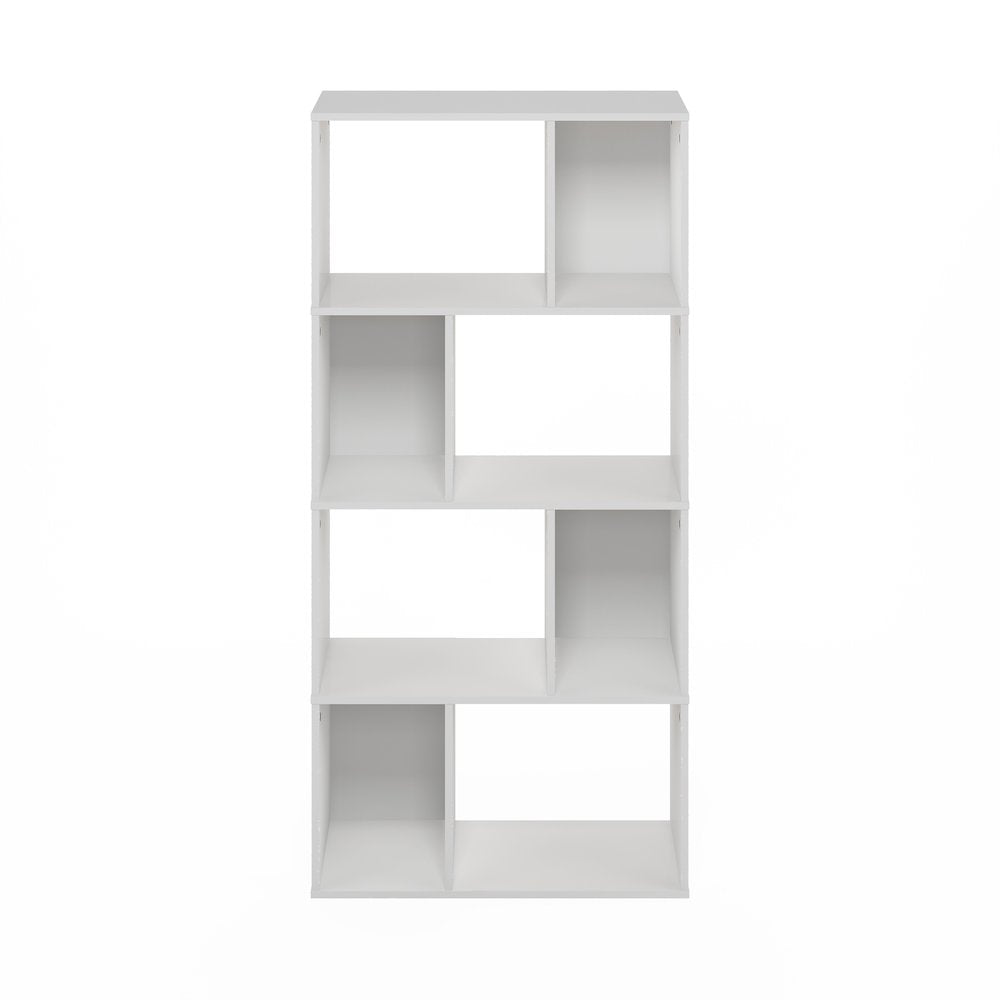 Daly 8-Cube Irregular Cubes Bookcase, Bookshelf, Storage Organizer, White