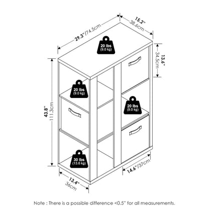 Viola 3-Tier Open Shelf Bookcase, Bookshelf, Storage Organizer,