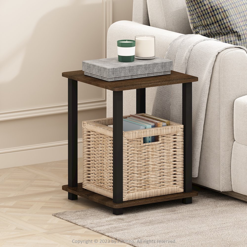 Simplistic End Table, Set of Two, Black Walnut/Brown