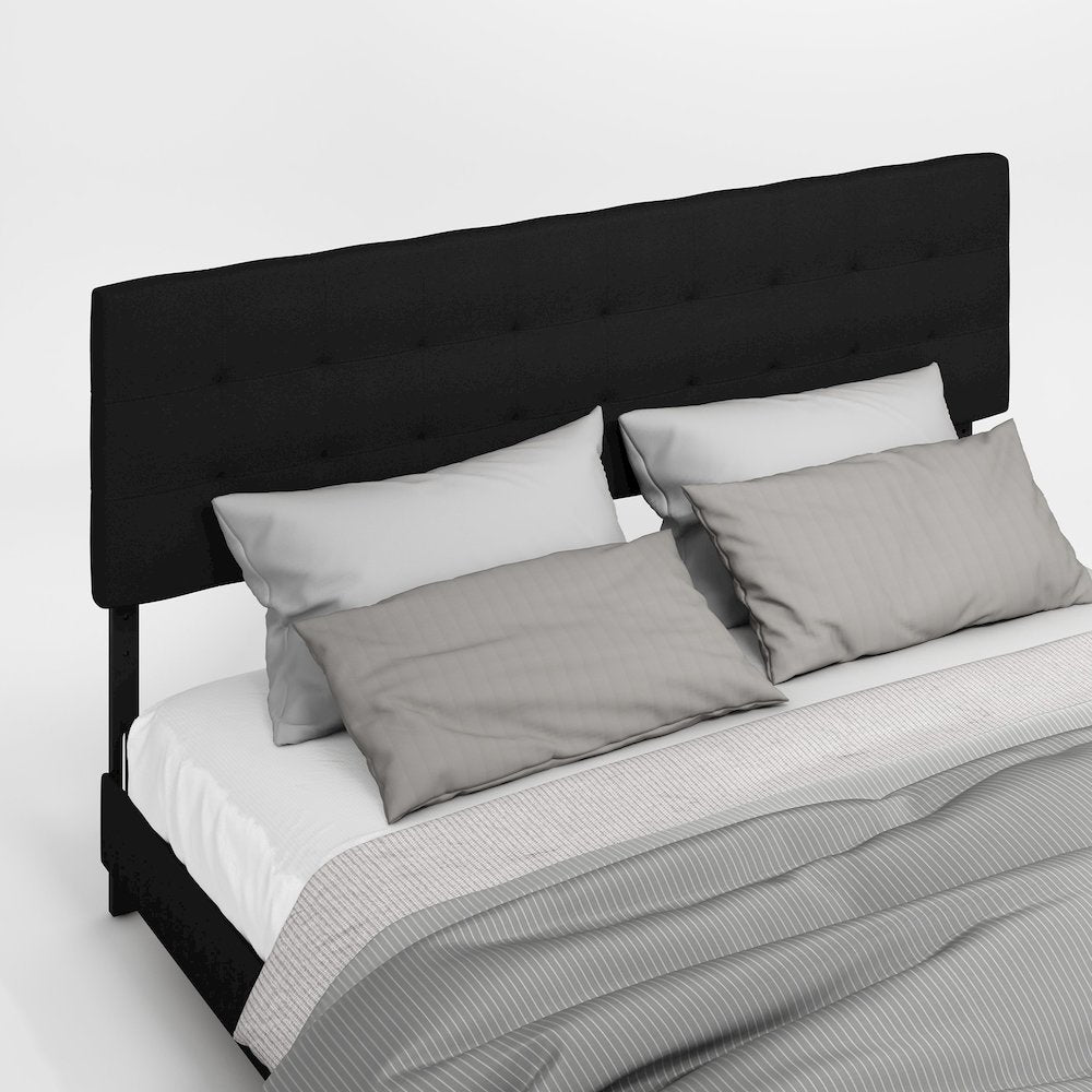 Roanne Tufted Headboard, Plain Black, King