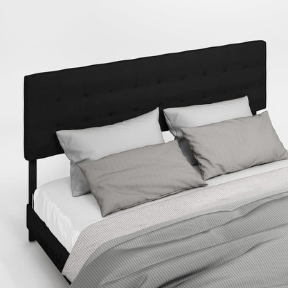 Roanne Tufted Headboard, Plain Black, King