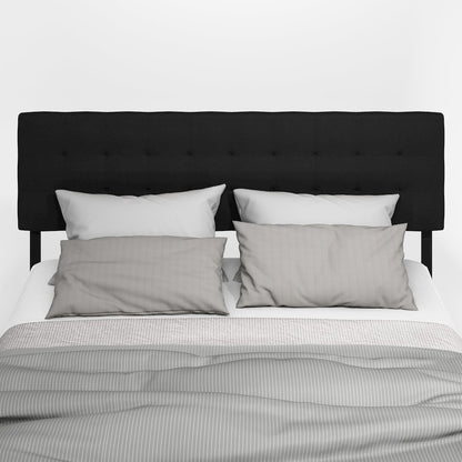 Roanne Tufted Headboard, Plain Black, King