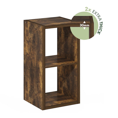 Cubicle Open Back Decorative Cube Storage Organizer, 2-Cube, Amber Pine