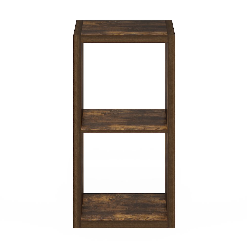 Cubicle Open Back Decorative Cube Storage Organizer, 2-Cube, Amber Pine