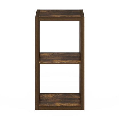 Cubicle Open Back Decorative Cube Storage Organizer, 2-Cube, Amber Pine
