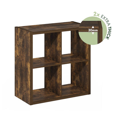 Cubicle Open Back Decorative Cube Storage Organizer, 4-Cube, Amber Pine