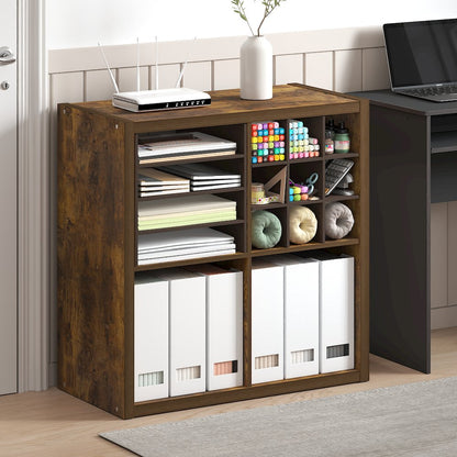 Cubicle Open Back Decorative Cube Storage Organizer, 4-Cube, Amber Pine