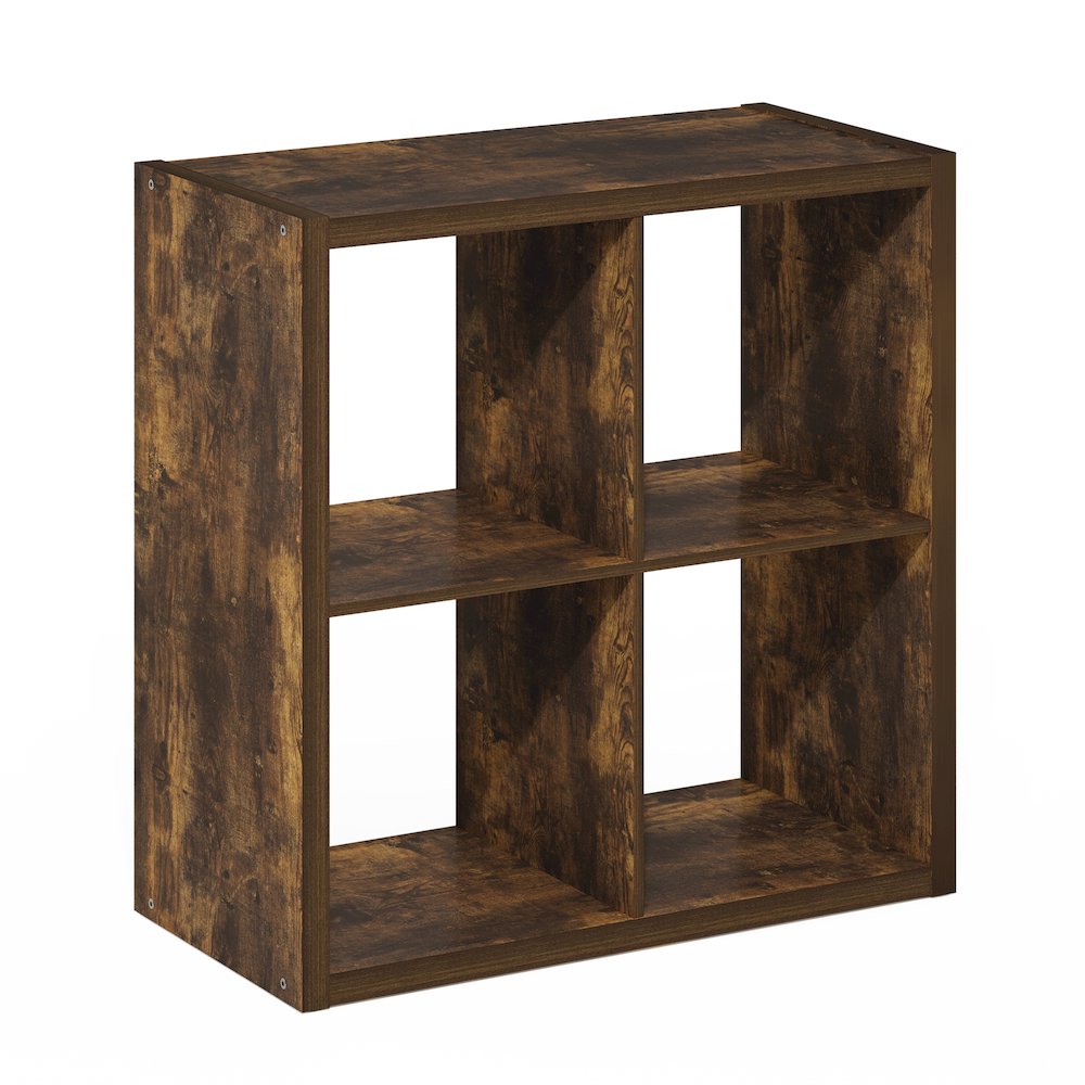 Cubicle Open Back Decorative Cube Storage Organizer, 4-Cube, Amber Pine