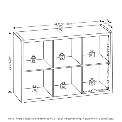 Cubicle Open Back Decorative Cube Storage Organizer, 6-Cube, Amber Pine