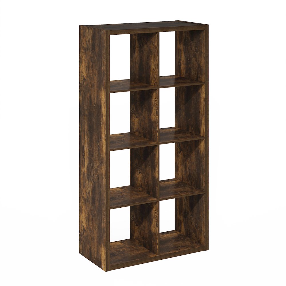 Cubicle Open Back Decorative Cube Storage Organizer, 8-Cube, Amber Pine