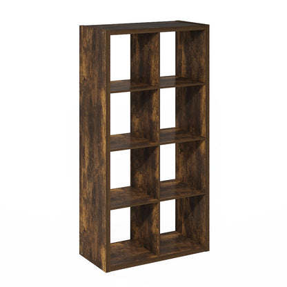 Cubicle Open Back Decorative Cube Storage Organizer, 8-Cube, Amber Pine