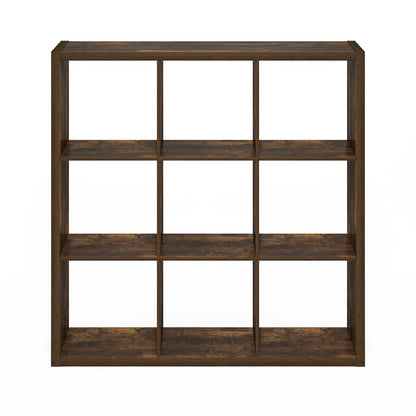 Cubicle Open Back Decorative Cube Storage Organizer, 9-Cube, Amber Pine