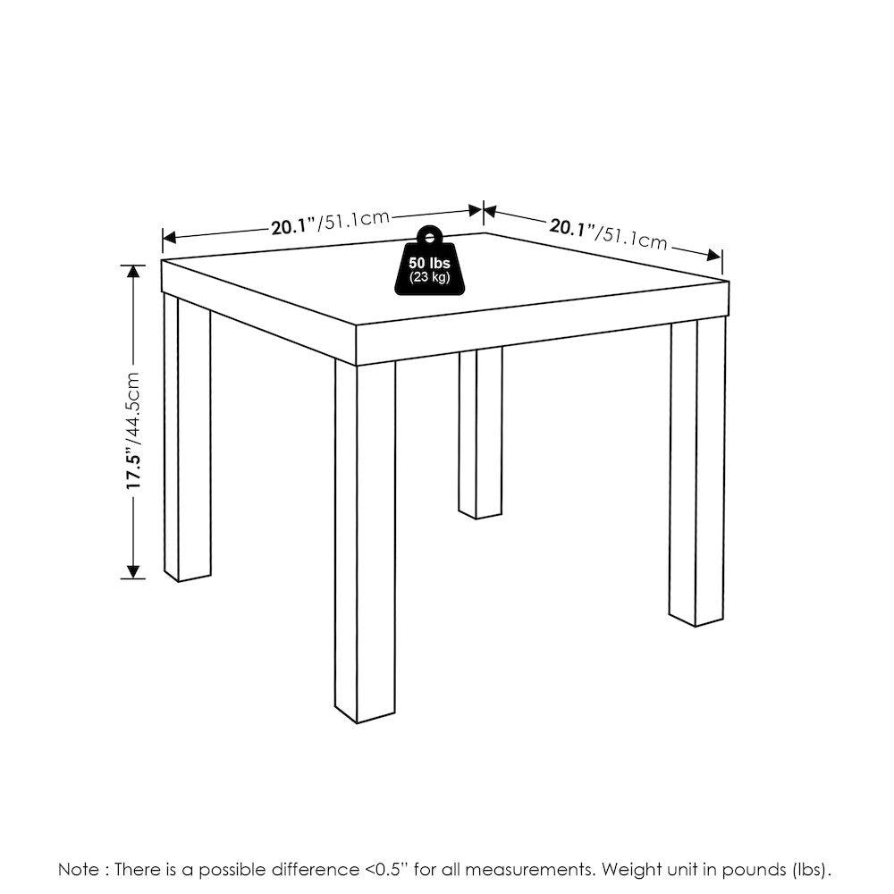 Classic Homey Square Side Table, Amber Pine