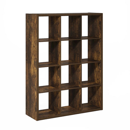 Cubicle Open Back Decorative Cube Storage Organizer, 12-Cube, Amber Pine