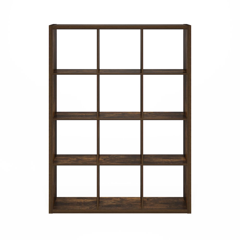 Cubicle Open Back Decorative Cube Storage Organizer, 12-Cube, Amber Pine