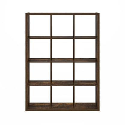 Cubicle Open Back Decorative Cube Storage Organizer, 12-Cube, Amber Pine