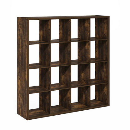 Cubicle Open Back Decorative Cube Storage Organizer, 16-Cube, Amber Pine