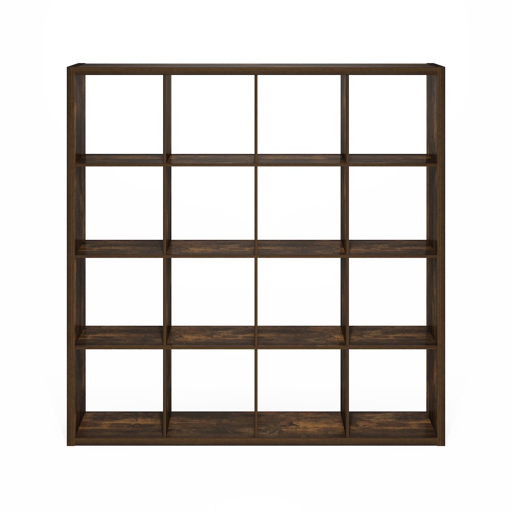 Cubicle Open Back Decorative Cube Storage Organizer, 16-Cube, Amber Pine