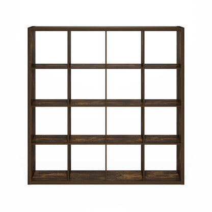 Cubicle Open Back Decorative Cube Storage Organizer, 16-Cube, Amber Pine
