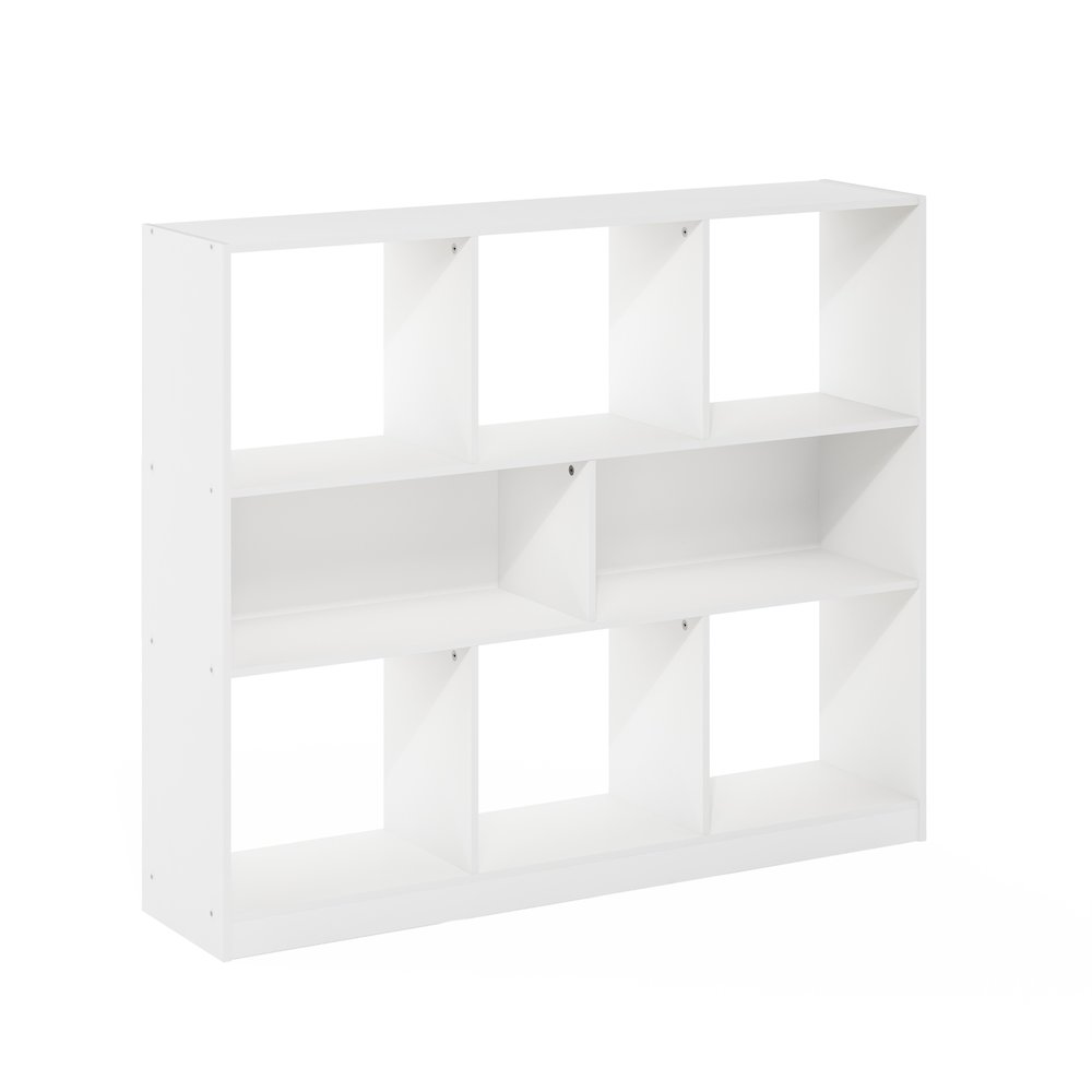 Daly 8-Cube Horizontal 3 Tier Bookcase, Bookshelf, Storage Organizer, 47 Width