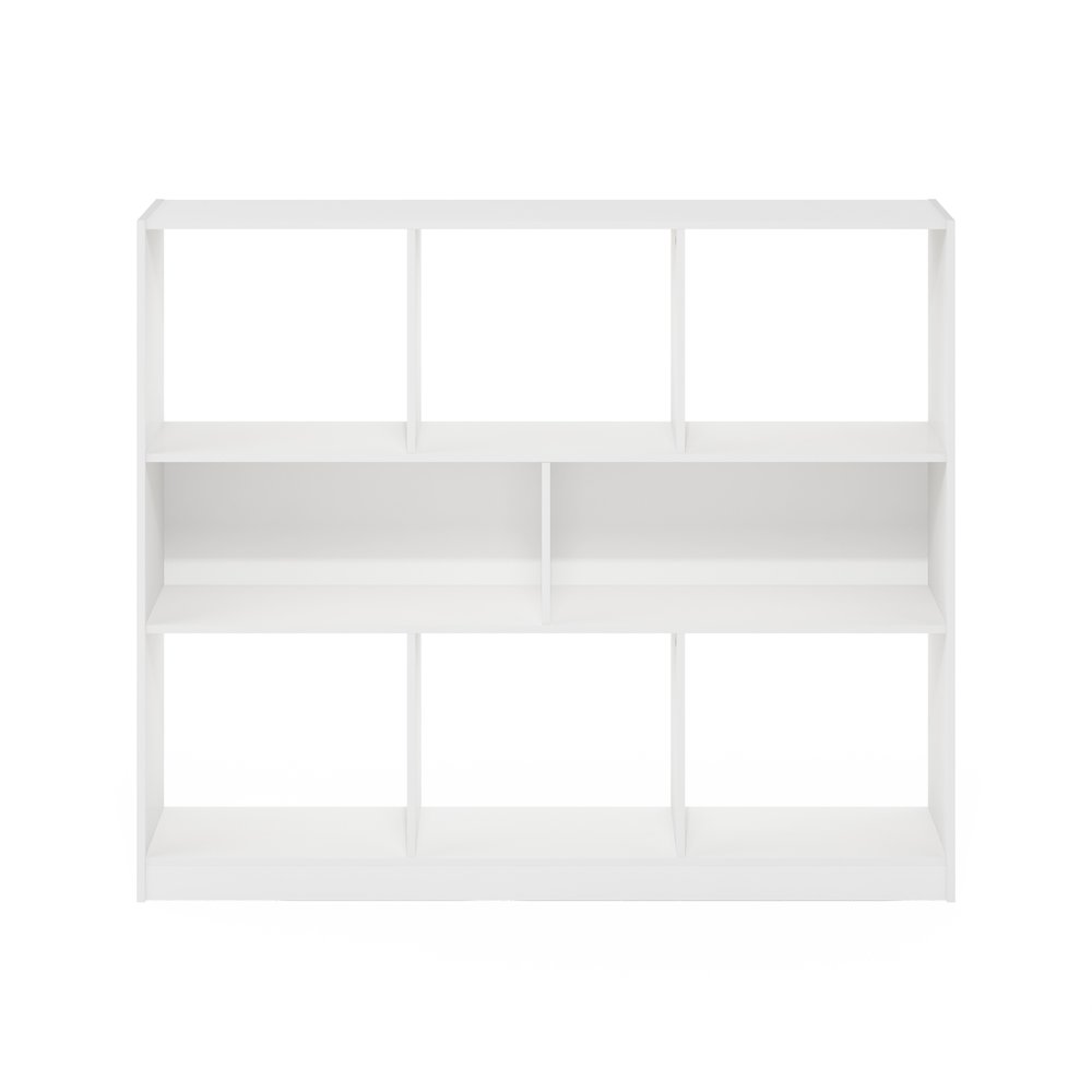 Daly 8-Cube Horizontal 3 Tier Bookcase, Bookshelf, Storage Organizer, 47 Width