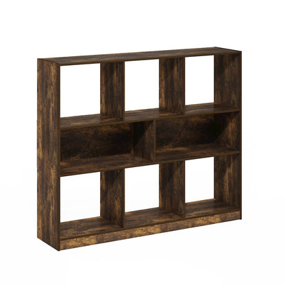 Daly 8-Cube Horizontal 3 Tier Bookcase, Bookshelf, Storage Organizer, 47 Width