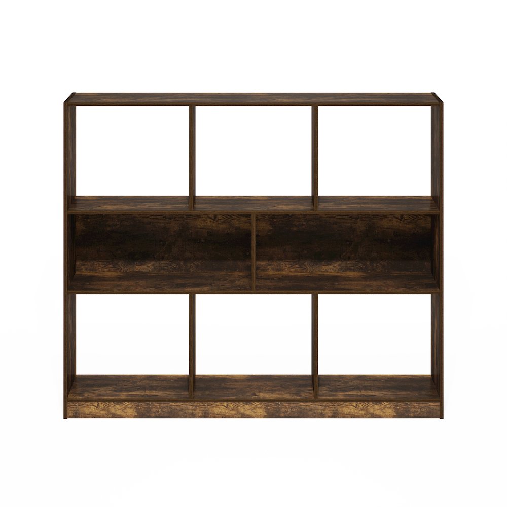 Daly 8-Cube Horizontal 3 Tier Bookcase, Bookshelf, Storage Organizer, 47 Width