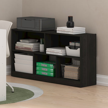 Daly 5-Cube Horizontal 2 Tier Bookcase, Bookshelf, Storage Organizer, 47 Width