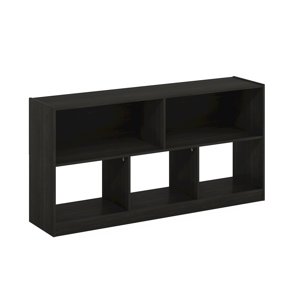 Daly 5-Cube Horizontal 2 Tier Bookcase, Bookshelf, Storage Organizer, 47 Width