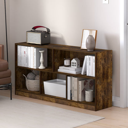Daly 5-Cube Horizontal 2 Tier Bookcase, Bookshelf, Storage Organizer, 47 Width