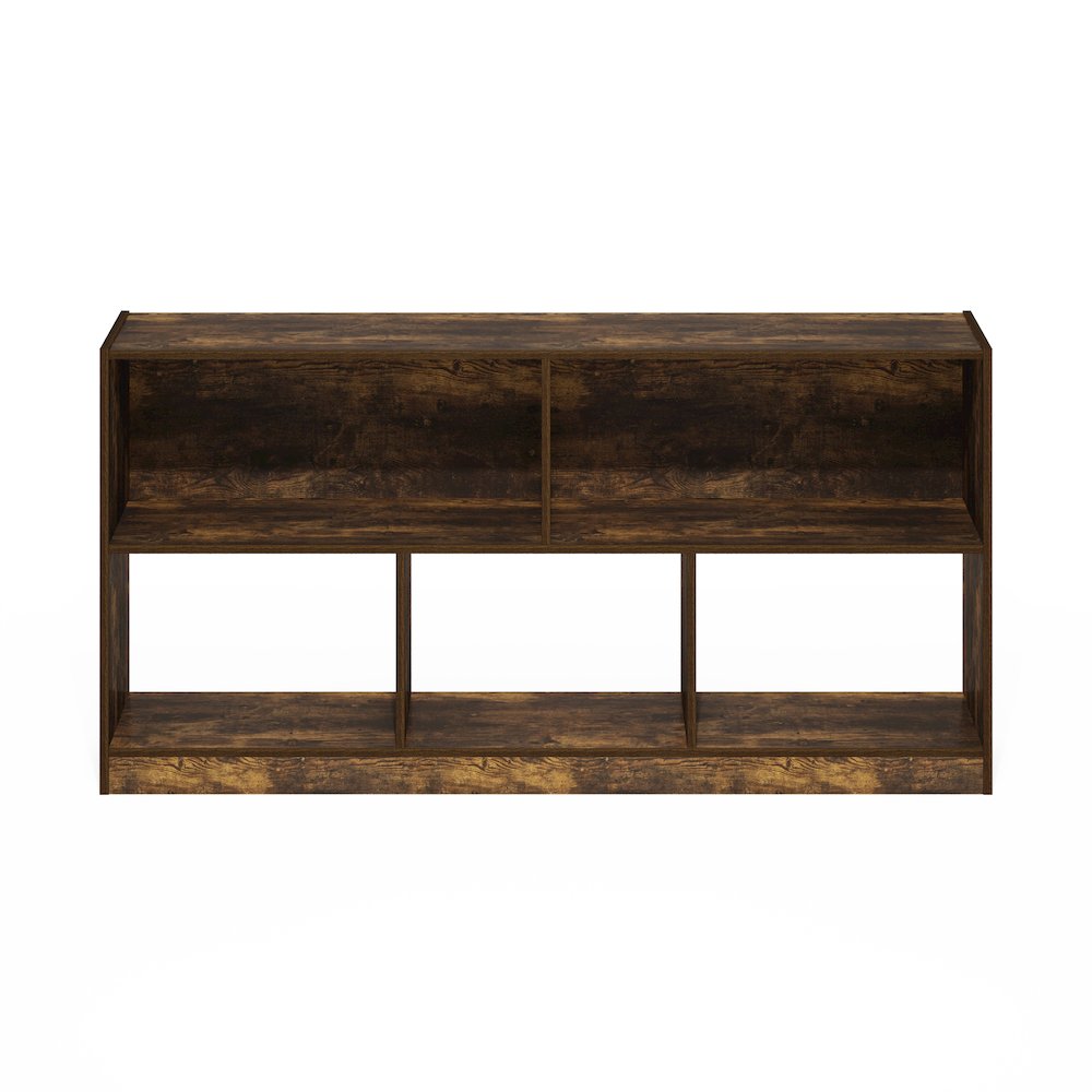 Daly 5-Cube Horizontal 2 Tier Bookcase, Bookshelf, Storage Organizer, 47 Width