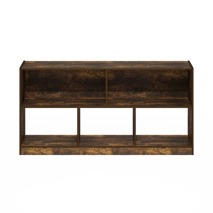 Daly 5-Cube Horizontal 2 Tier Bookcase, Bookshelf, Storage Organizer, 47 Width