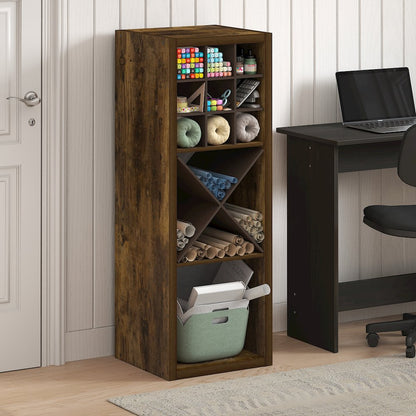 Cubicle Open Back Decorative Cube Storage Organizer, 3-Cube, Amber Pine