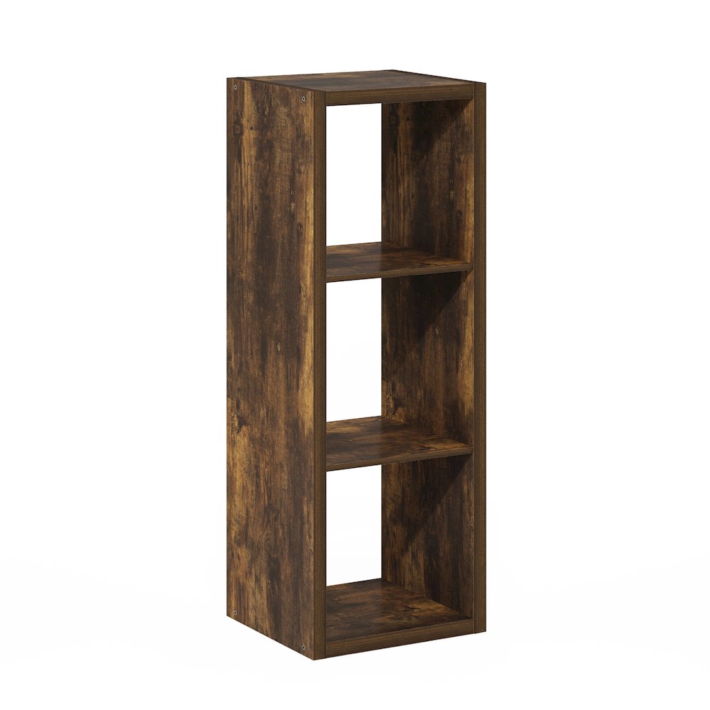 Cubicle Open Back Decorative Cube Storage Organizer, 3-Cube, Amber Pine