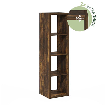 Cubicle Open Back Decorative Verticle Cube Storage Organizer, 4-Cube, Amber Pine