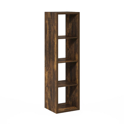 Cubicle Open Back Decorative Verticle Cube Storage Organizer, 4-Cube, Amber Pine