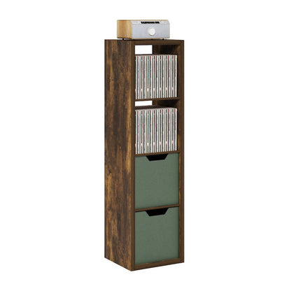 Cubicle Open Back Decorative Verticle Cube Storage Organizer, 4-Cube, Amber Pine