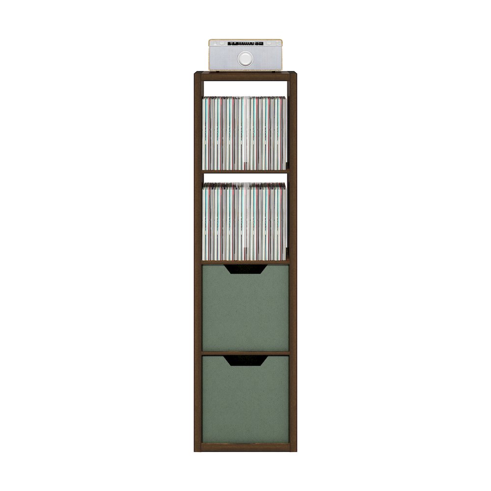 Cubicle Open Back Decorative Verticle Cube Storage Organizer, 4-Cube, Amber Pine