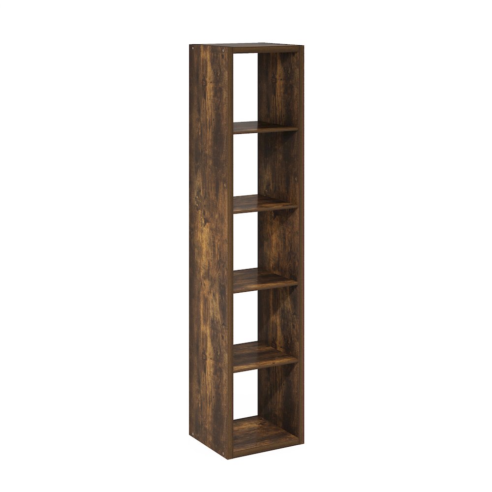Cubicle Open Back Decorative Verticle Cube Storage Organizer, 5-Cube, Amber Pine