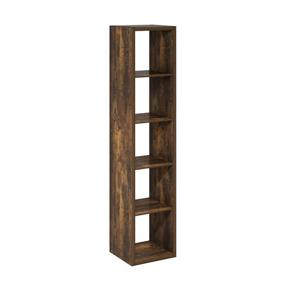 Cubicle Open Back Decorative Verticle Cube Storage Organizer, 5-Cube, Amber Pine