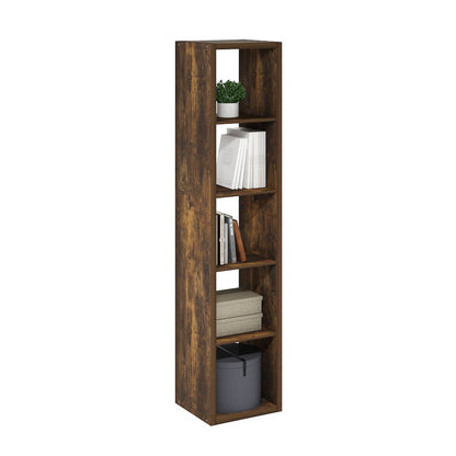 Cubicle Open Back Decorative Verticle Cube Storage Organizer, 5-Cube, Amber Pine