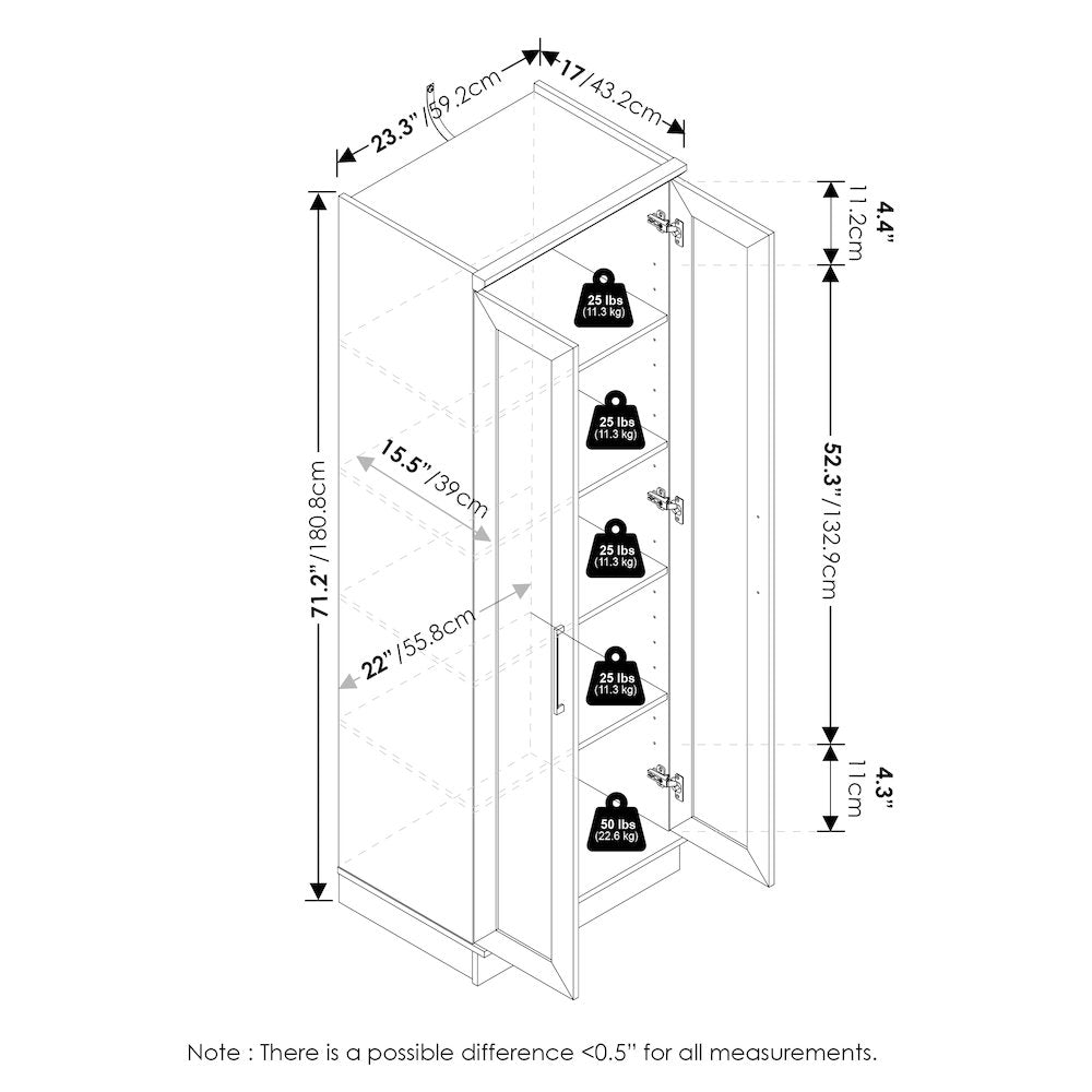 Robin Multipurpose Storage Cabinet, Pantry Cabinet, Kitchen Cabinet