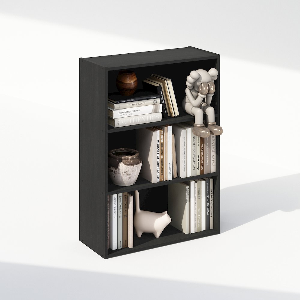 Simple Open Shelf, Bookcases, 3-Tier, Americano